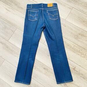 Vintage Levis 547 Action Jeans 36x30 1990s Dark Wash Straight Blue Brown Tab